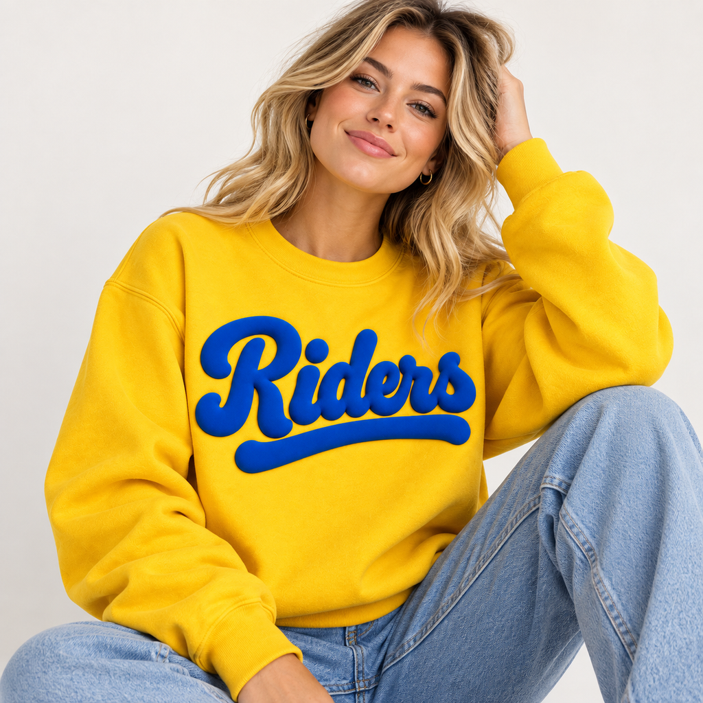 Retro Riders Puff Crewneck Sweatshirt