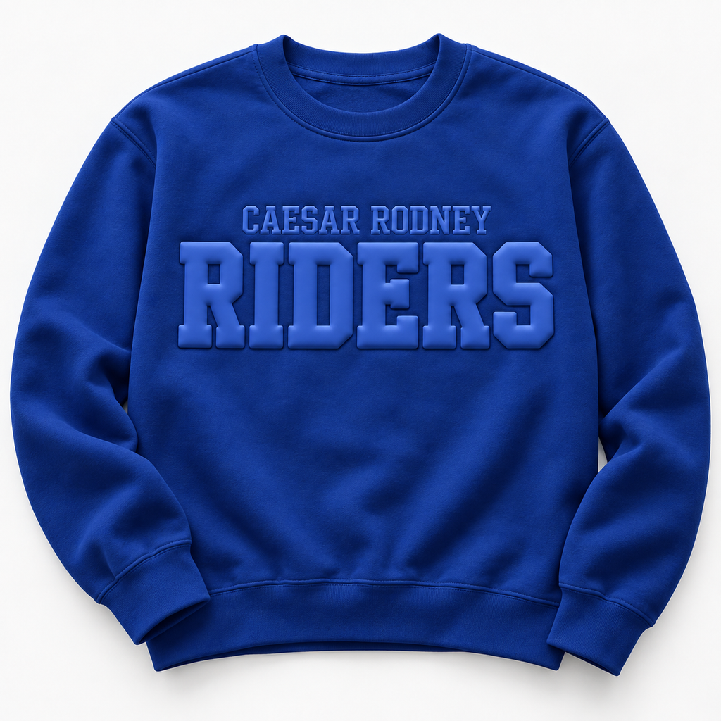 Caesar Rodney RIDERS Puff Crewneck Sweatshirt Blue